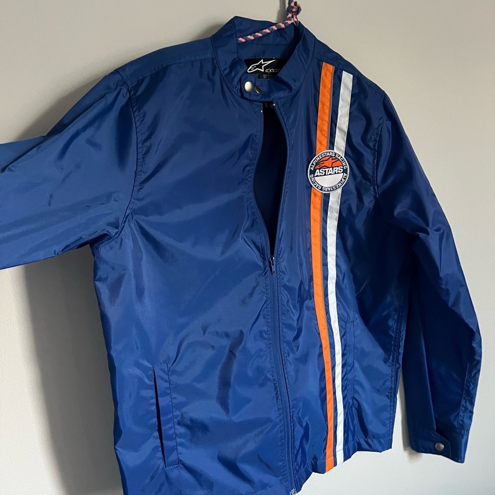 Alpinestars Navy Windbreaker with Orange and White Stripes
